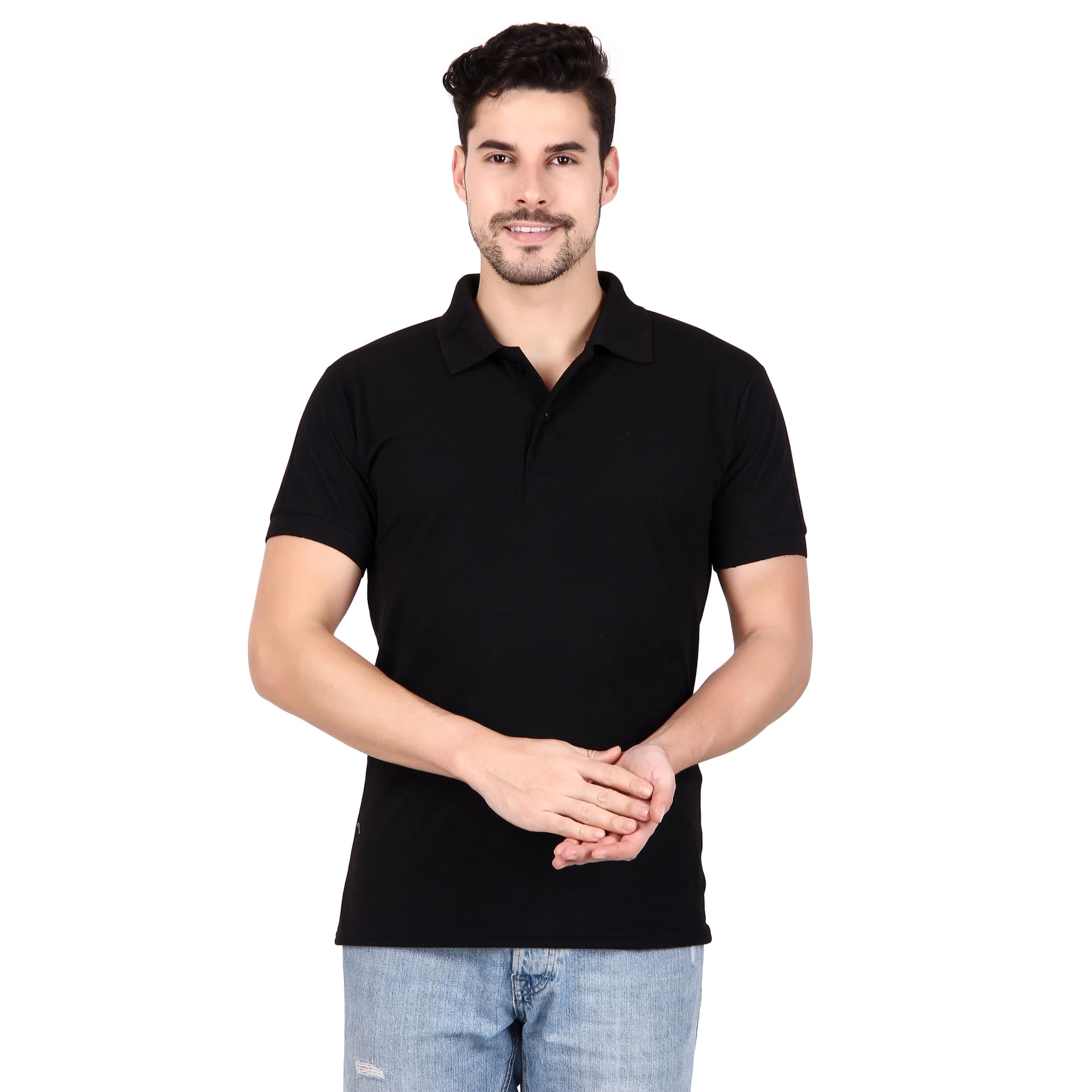 Polo Collar Neck T-Shirt(Black)