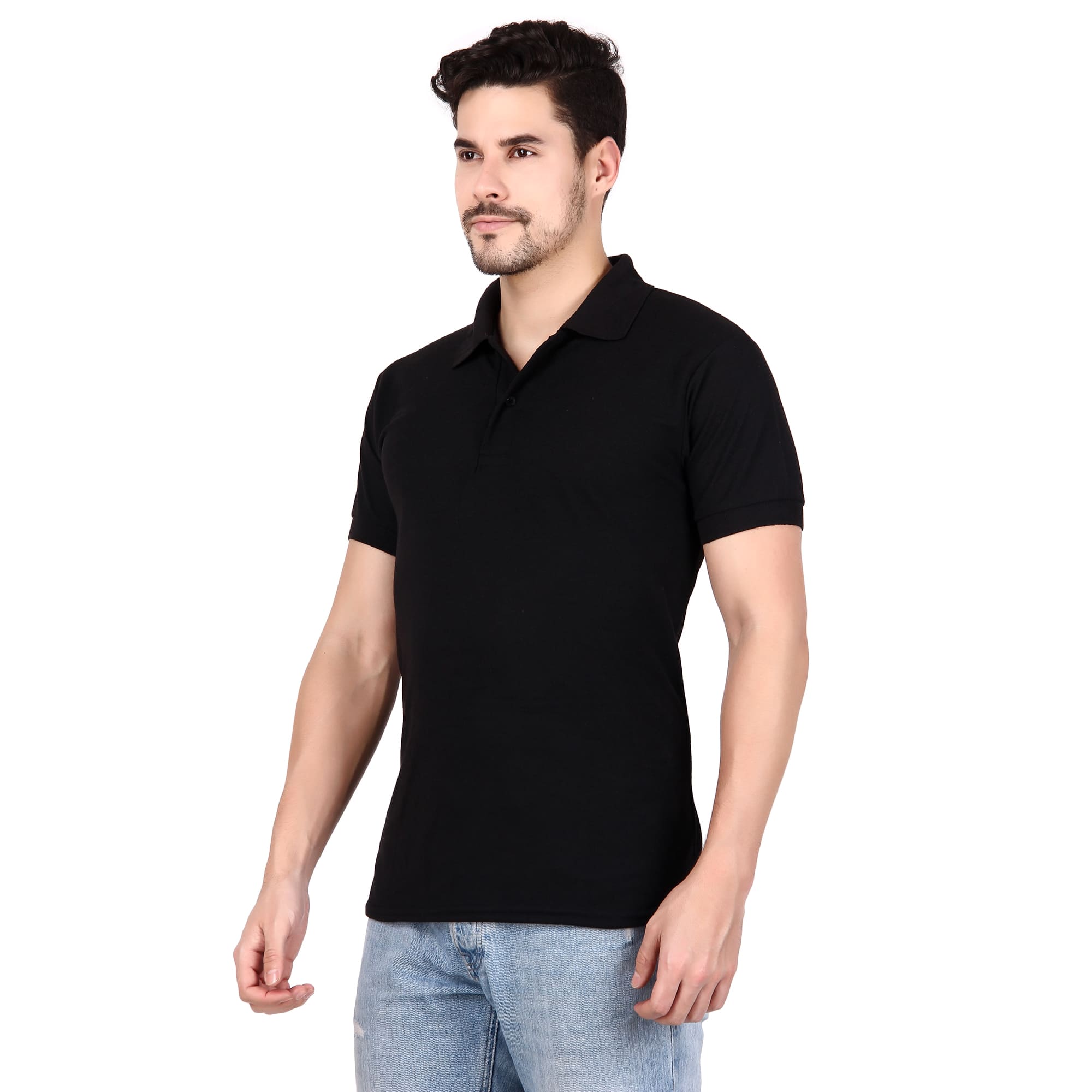 Polo Collar Neck T-Shirt(Black)