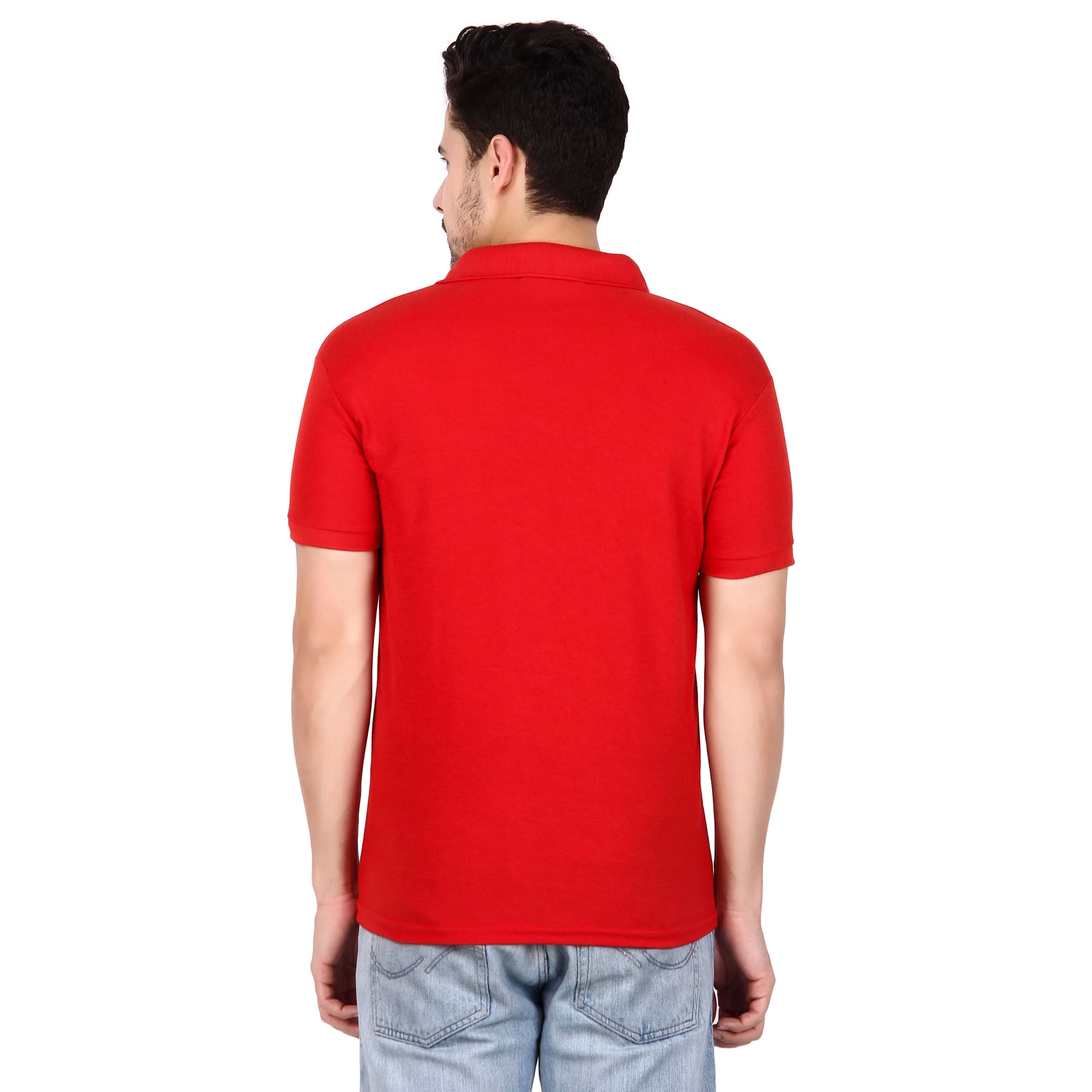 Polo Neck Collar T-Shirt(Red)