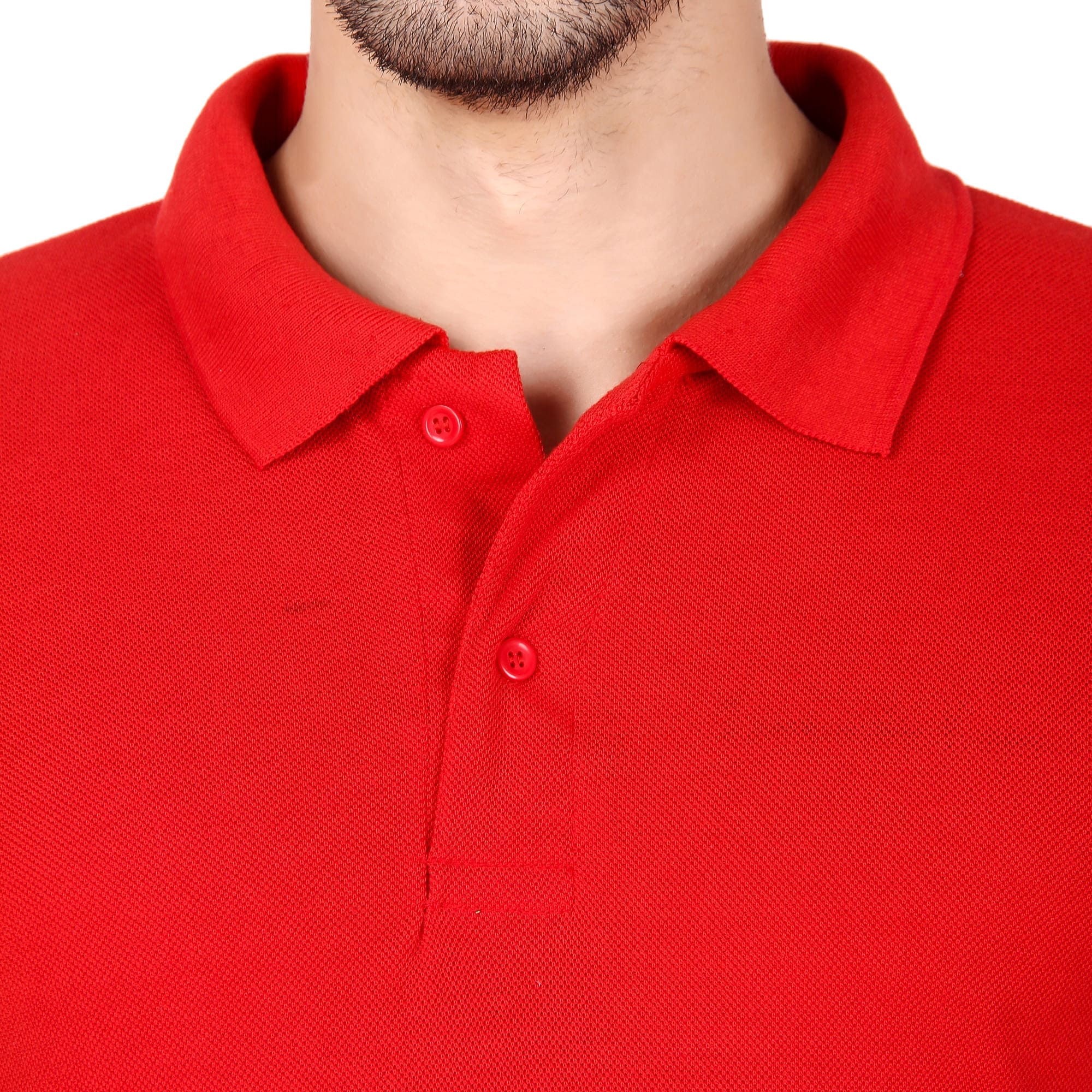 Polo Neck Collar T-Shirt(Red)