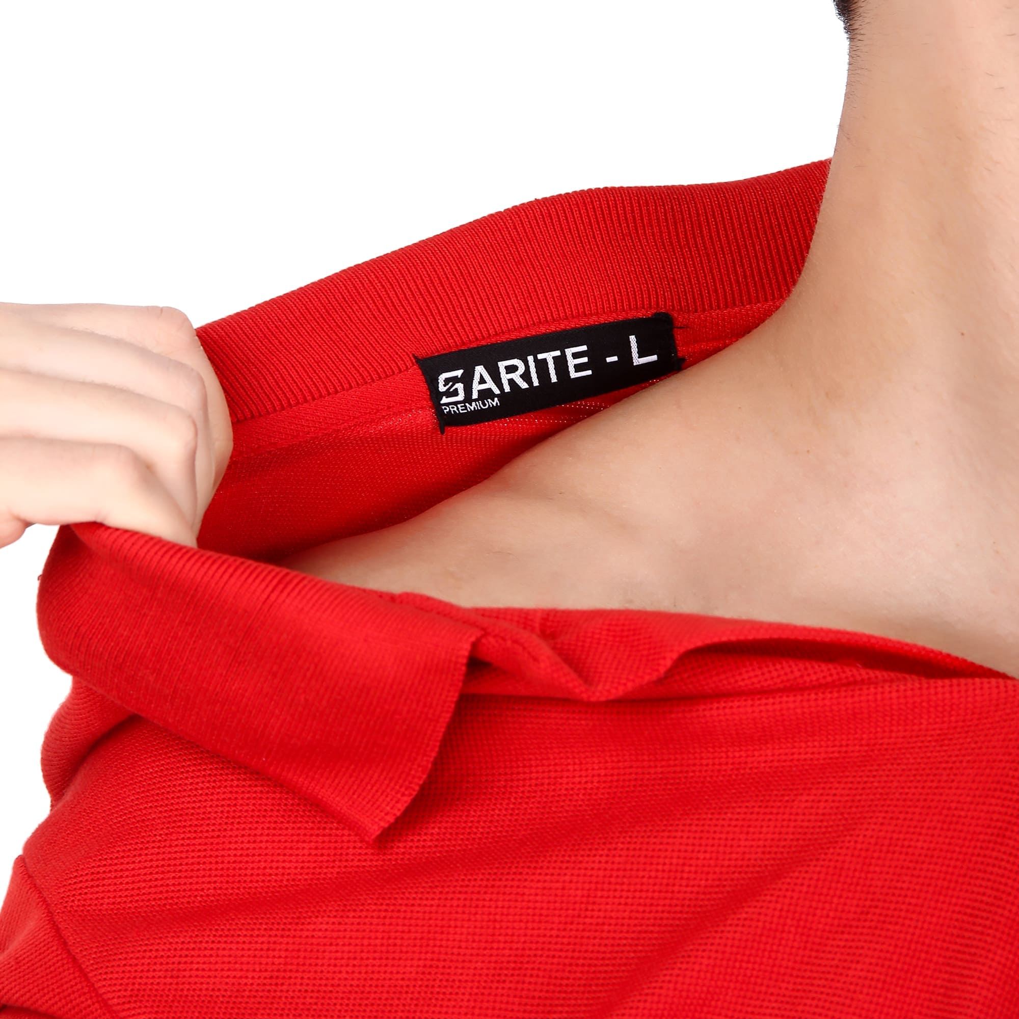 Polo Neck Collar T-Shirt(Red)