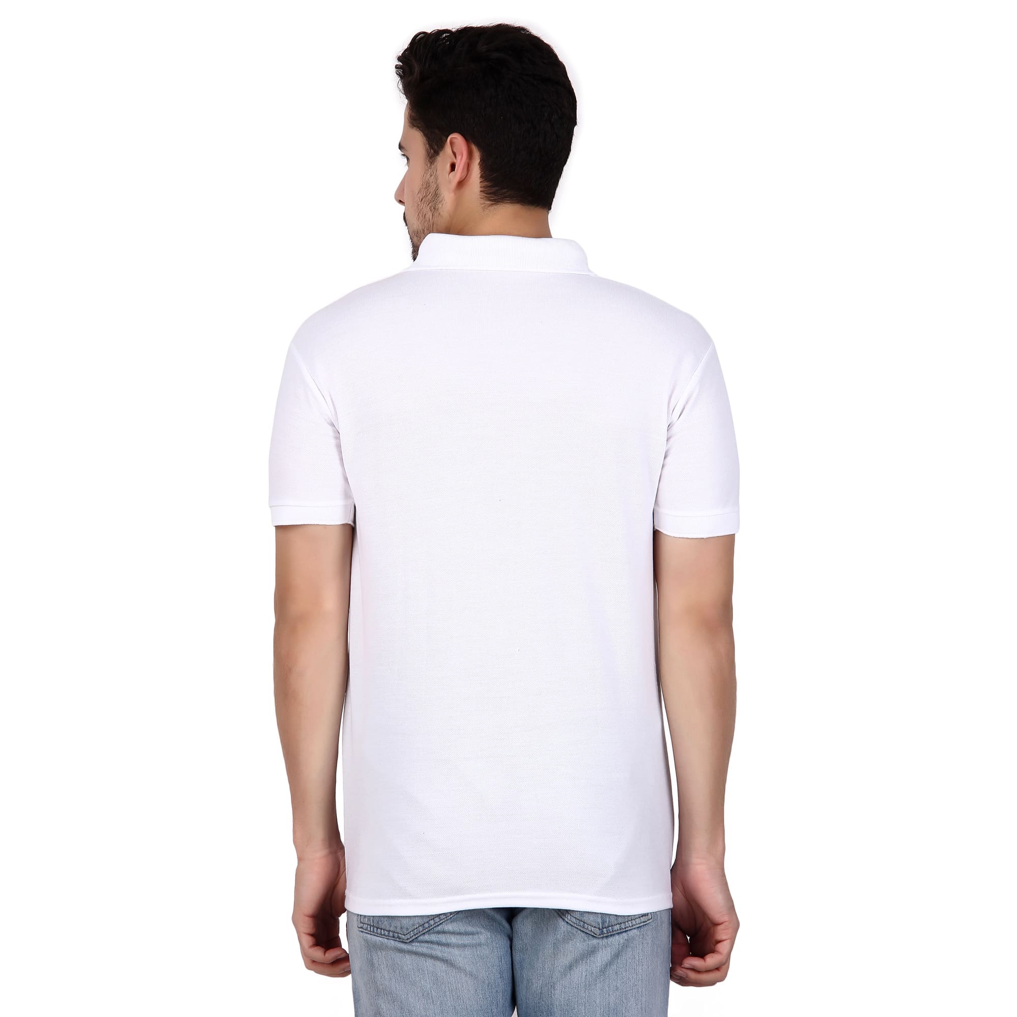 Polo Collar Neck T-Shirt(White)