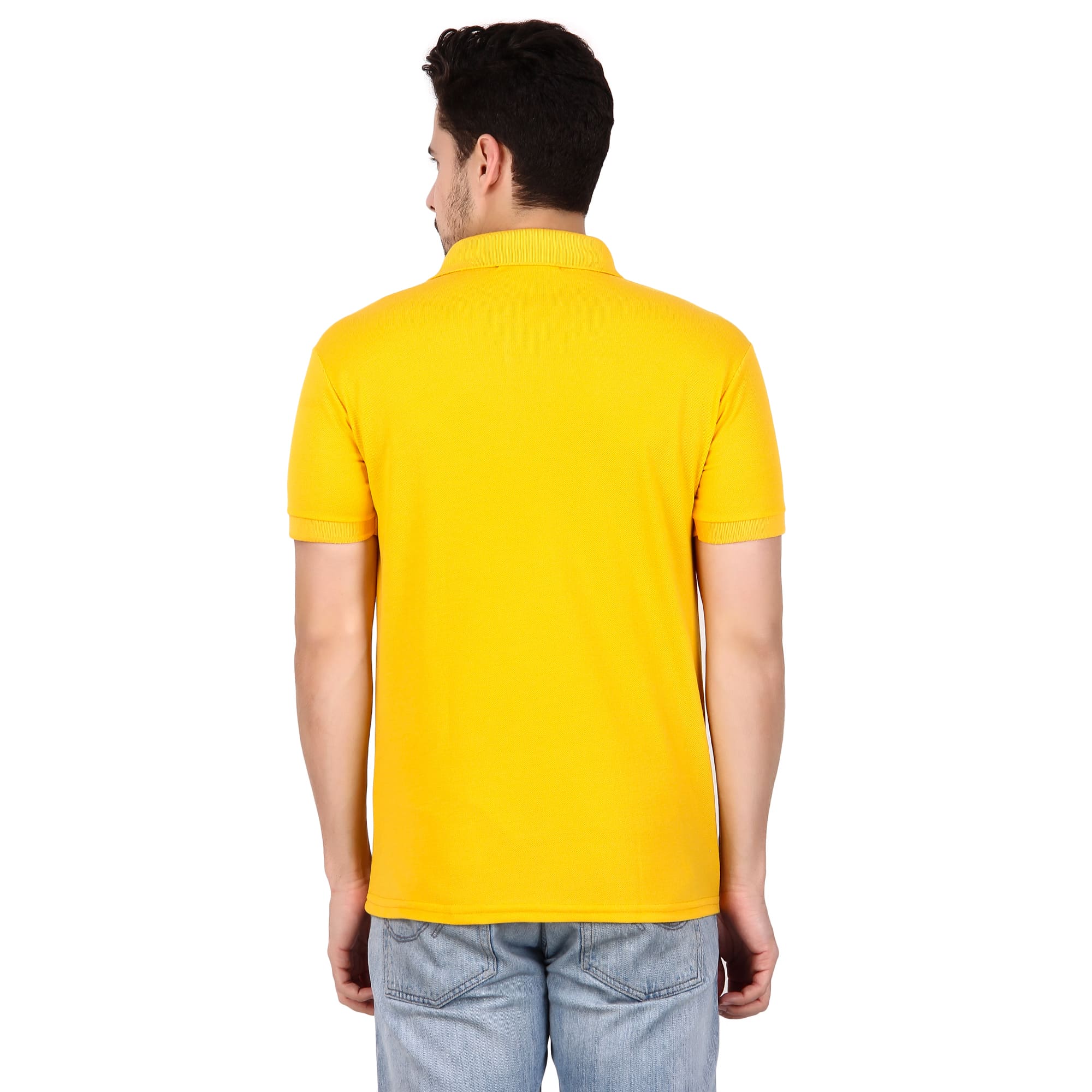 SARITE Polo Neck Collar T-Shirt(Yellow)