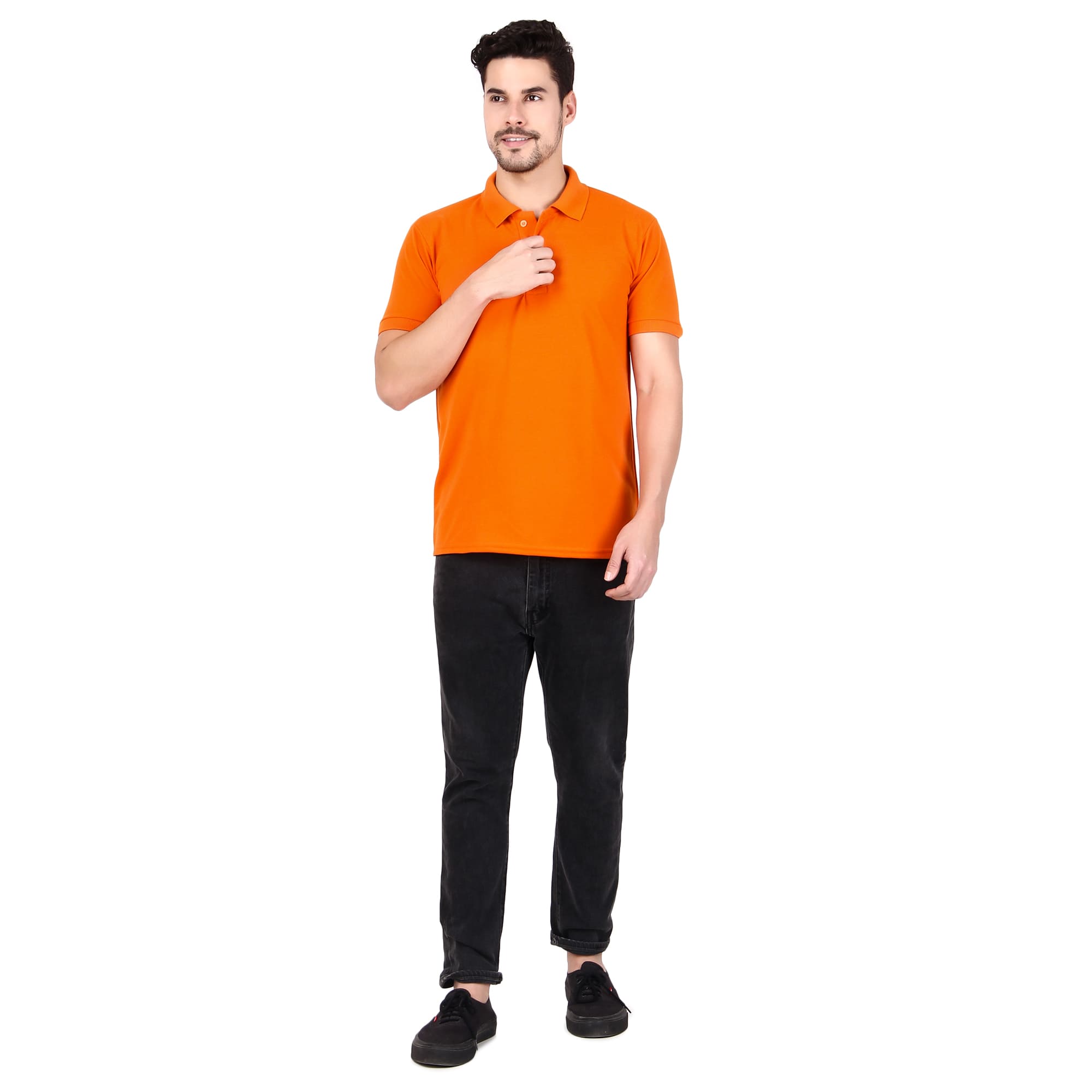 Polo Collar Neck T-Shirt(Orange)