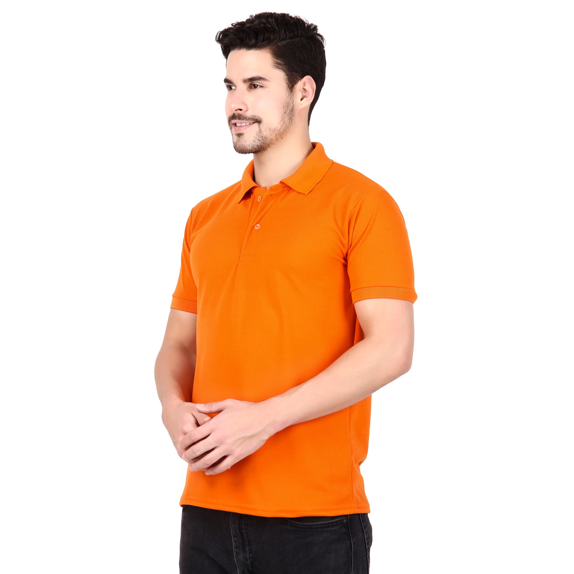 Polo Collar Neck T-Shirt(Orange)