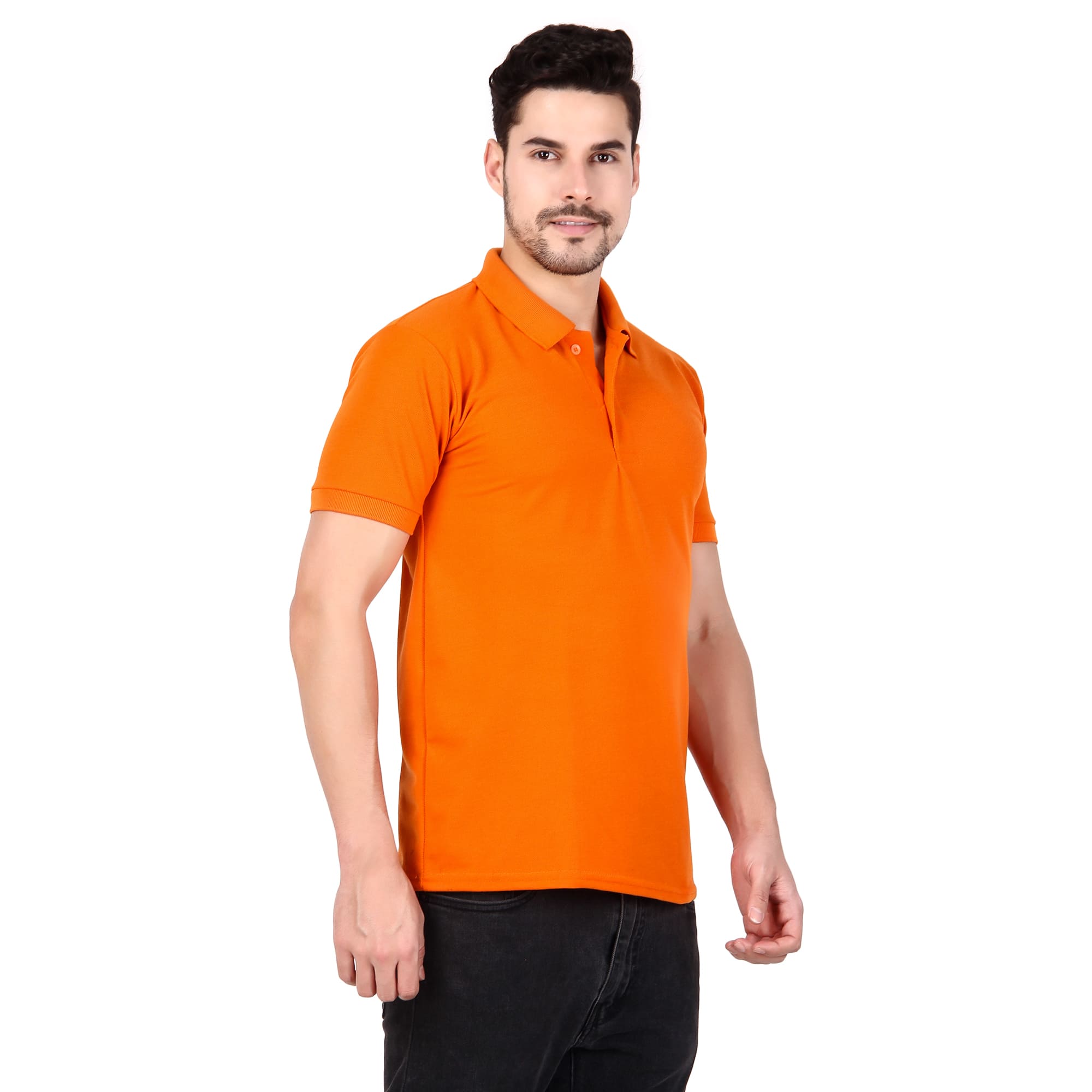 Polo Collar Neck T-Shirt(Orange)