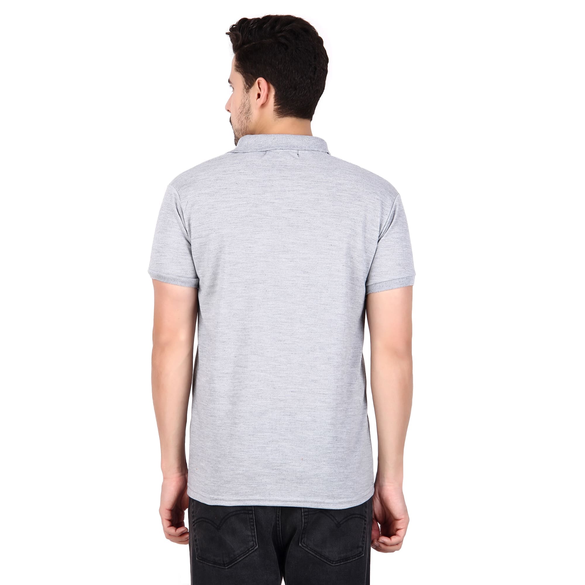 Polo Collar Neck T-Shirt(Grey)