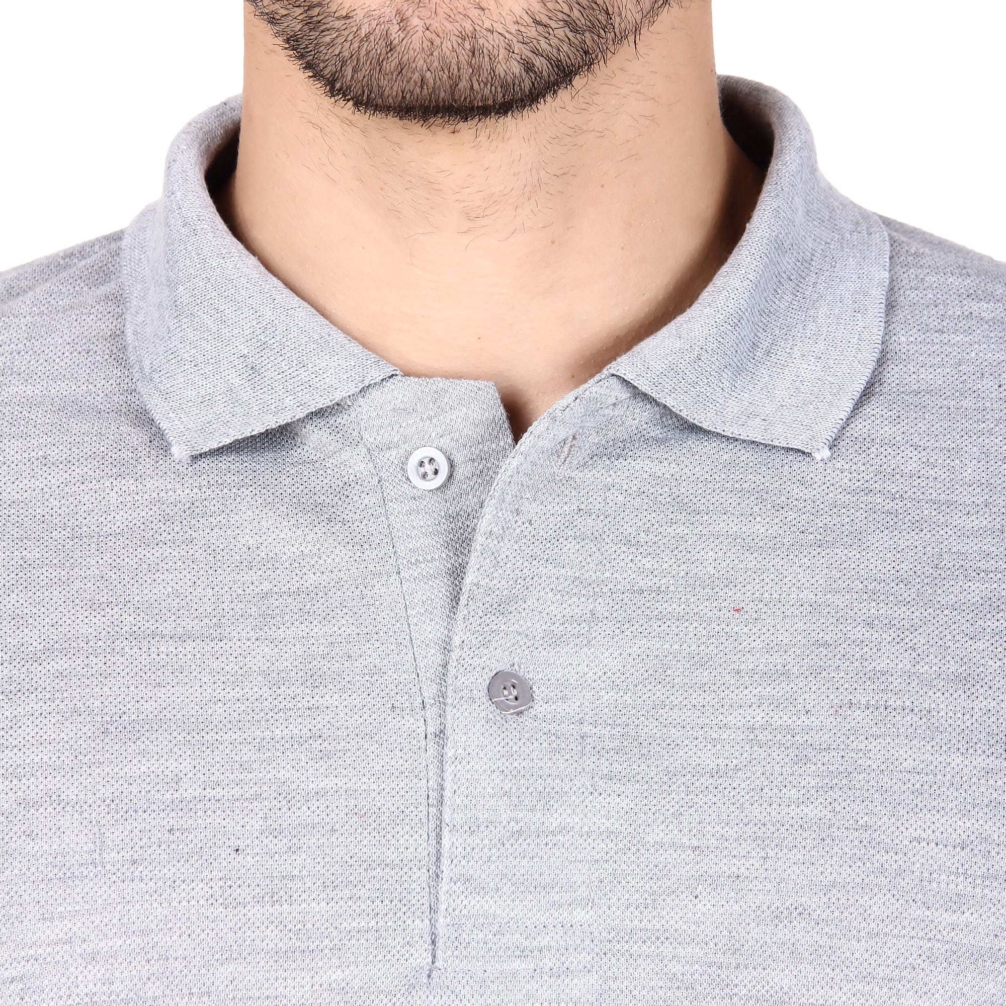 Polo Collar Neck T-Shirt(Grey)