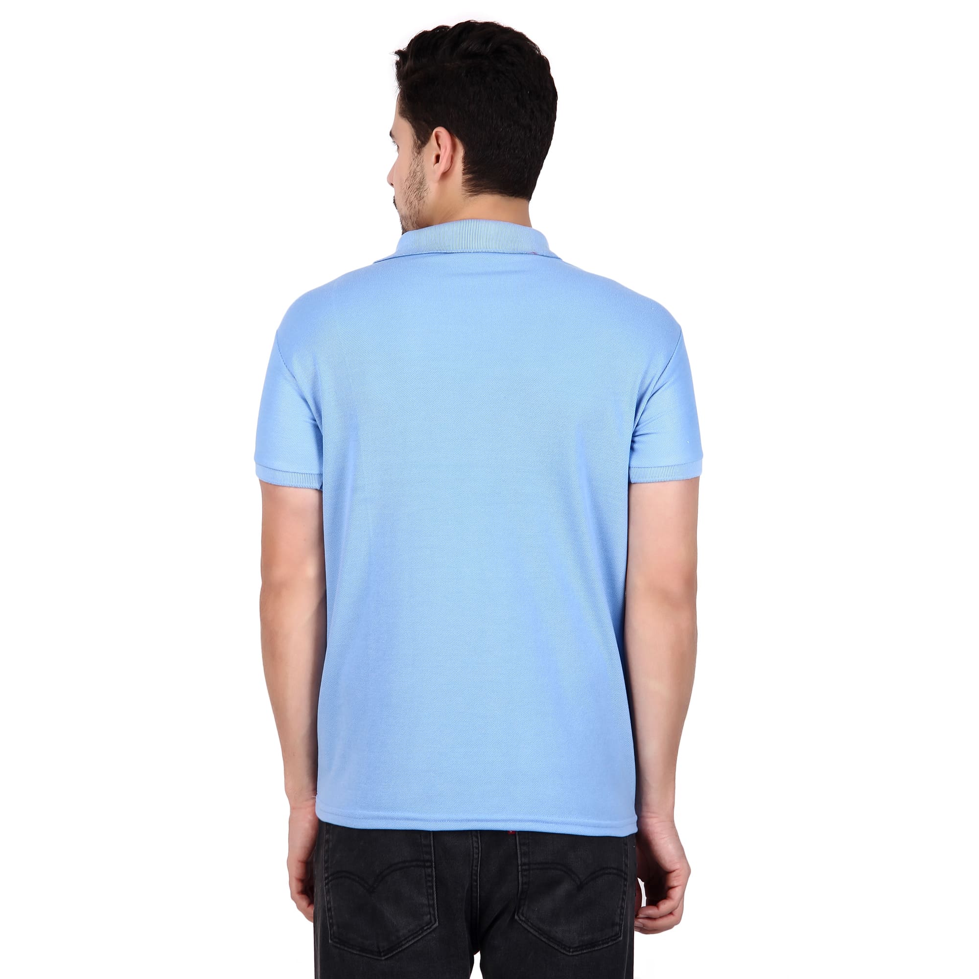 Polo Collar Neck T-Shirt(Sky Blue)