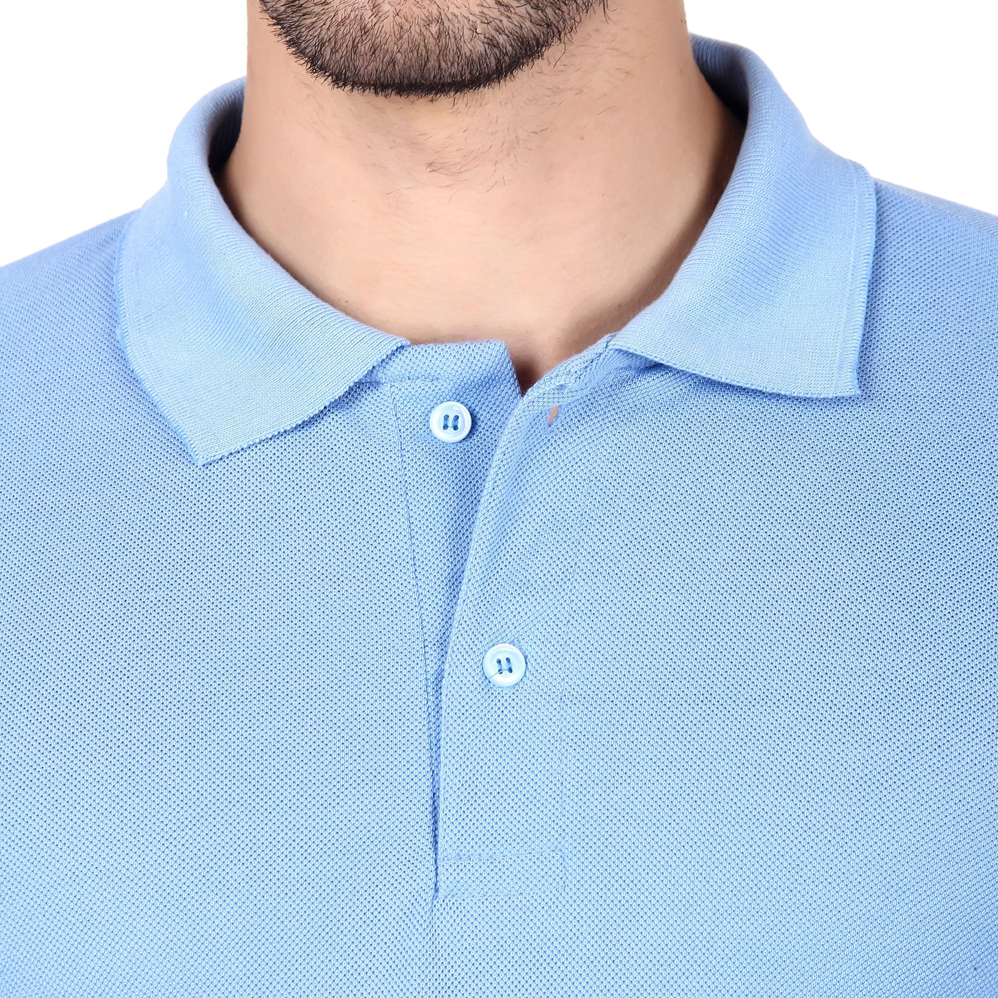 Polo Collar Neck T-Shirt(Sky Blue)